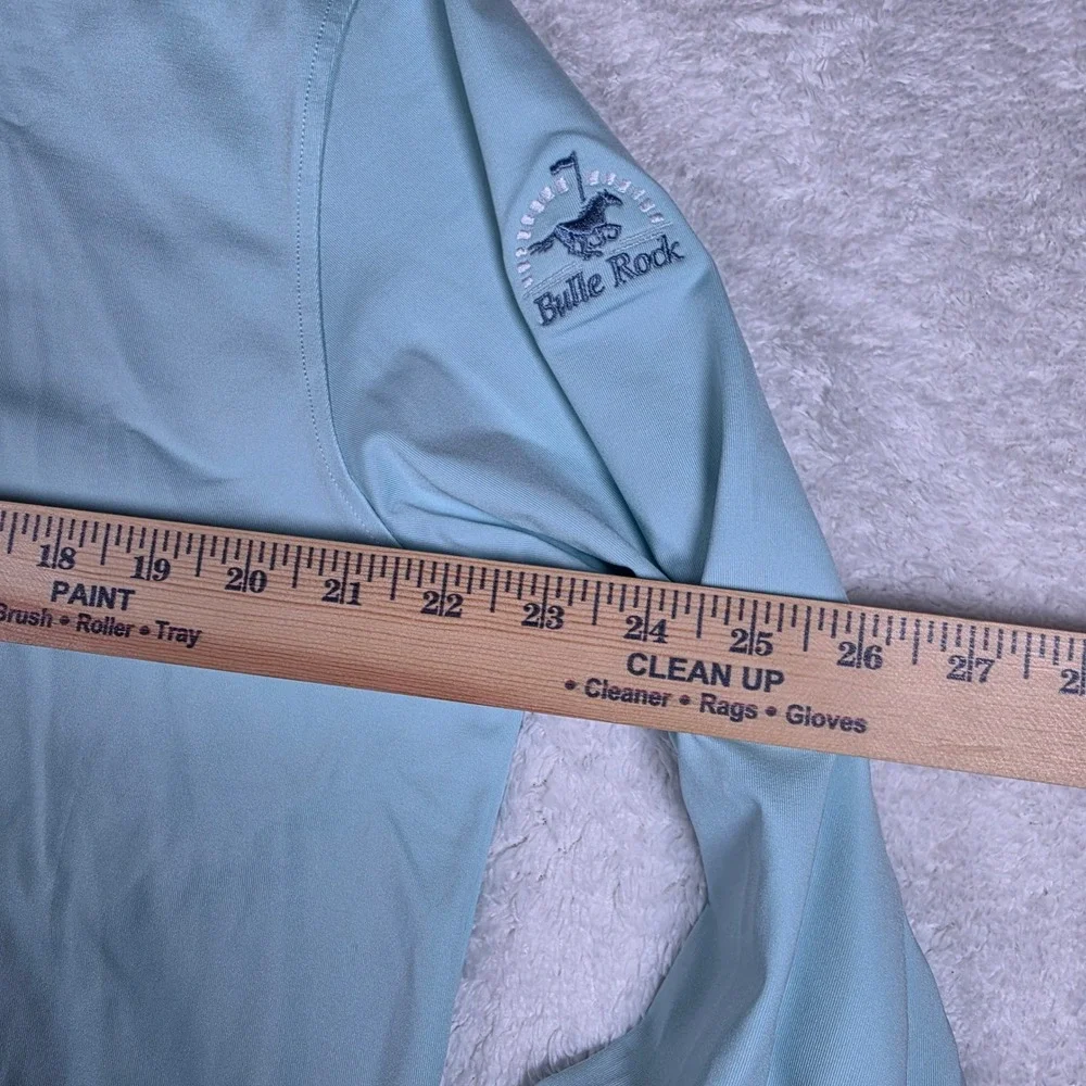 FootJoy 1/4 Zip Bulle Rock Mens M Light Blue Nylon Stretch L/S Pullover 28212